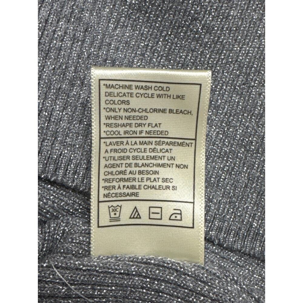 NWT Steve Madden, XL Silver And Gray Dressy Glittery Long Sleeve Turtleneck - Picture 5 of 6